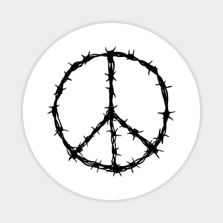 Barbed Wire Peace Sign Magnet